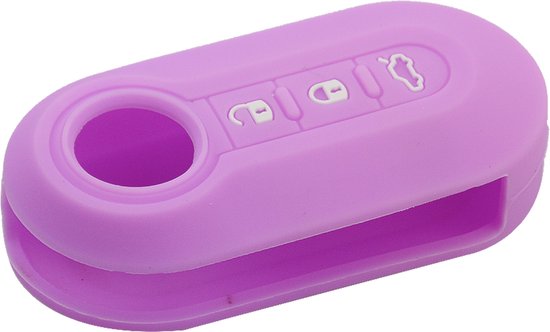 Siliconen Sleutelcover - Lila Paars Sleutelhoesje Geschikt voor Fiat 500 / 500L / 500X / 500C / Panda / Punto / Stilo - Sleutel Hoesje Cover - Auto Accessoires