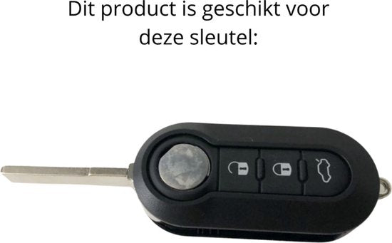 Siliconen Sleutelcover SPORT - Blauwe Details - Zwart Sleutelhoesje Geschikt voor Fiat 500 / 500L / 500X / 500C / Panda / Punto / Stilo - Sleutel Hoesje Keycover - Auto Accessoires