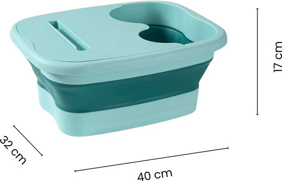 Voetenbad Met Deksel - Inklapbaar - Met Massagedrukpunten - Ontspanning - Verkoeling - Mint Groen