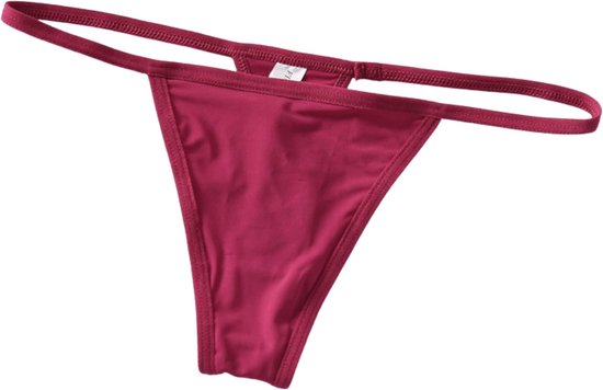 Sexy Dames String - 3 Pack met Zwart, Rood & Blauw - Katoen - Vrouwen Lingerie / Ondergoed Set - Maat M