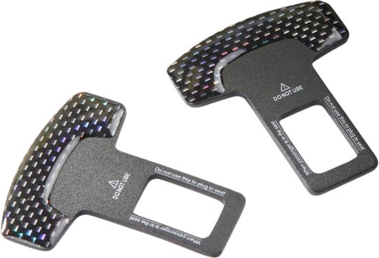Set van 2 Gordel Alarm Stoppers - Carbon Look - Gordel Piep Stopper - Waarschuwing Stopper - Gordel Clip - Autogordel Piep - Auto Accessoires