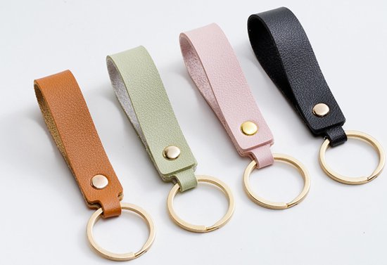 Luxe Sleutelhanger - Blauw Leer - Hanger Goud - Dames & Heren Sleutel Hanger - Tashanger - Keychain Mode Cadeau - Imitatieleer - Fashion Auto Sleutelhanger