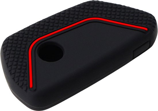 Zachte Siliconen Sleutelcover Sport - Sleutelhoesje Geschikt voor Volkswagen Golf 8 / ID3 / ID4 / ID5 / ID6 / Seat Leon 2020 / Skoda Octavia 2021 - Zwart Rood - Sleutel Hoesje Cover - Auto Accessoires