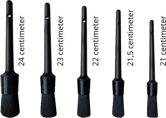Detail Brush Set - Auto Detailing Brushes - 5 Kwasten - Cleaning Borstels - Auto Wassen - Velgenborstel - Auto Detail Borstels - Kwast