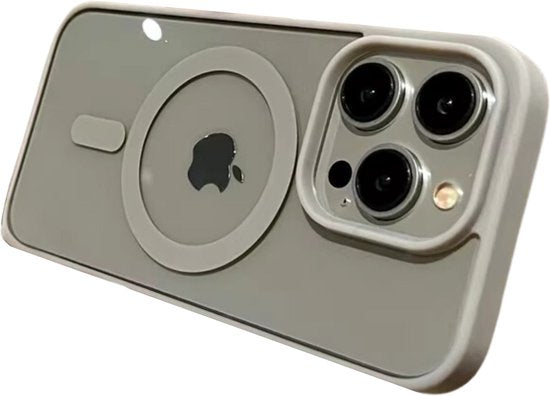 Transparant Magneet Ring Hoesje - Geschikt voor Apple iPhone 15 - Natural Titanium - Stevig Doorzichtig Shockproof - Magnetisch - TPU Rand - Anti Yellowing Achterkant (Magneetring Compatible)