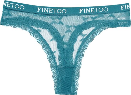 Sexy Dames String - Transparant - Donkergroen - Dames Lingerie / Ondergoed Set - Groen Maat L