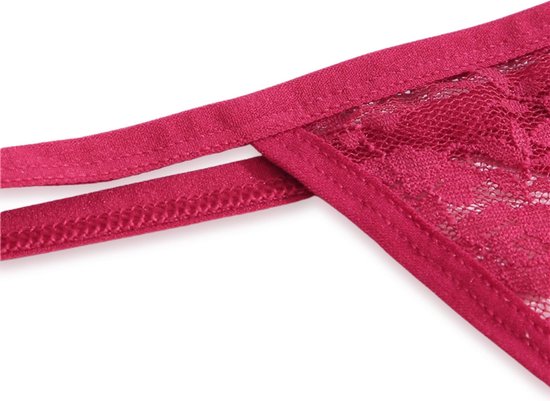 Luxe Dames String - 2 Pack met Zwart & Rood - Dames Lingerie / Ondergoed Set - Maat M