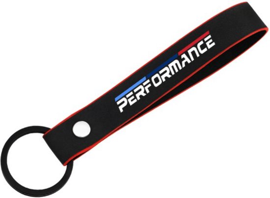Auto Sleutelhanger Zwart & Rood - Performance - universeel/alle automerken - Sleutel Hanger Keychain Cadeau - Tas Hanger - Spiegel Hanger - Auto Accessoires