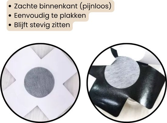Sexy Tepel Stickers ‘Kiss Me’ voor Vrouwen - Zelfklevende Nipple Covers in Kruisvorm - Tepelstickers - Tepelplakkers - Zwart