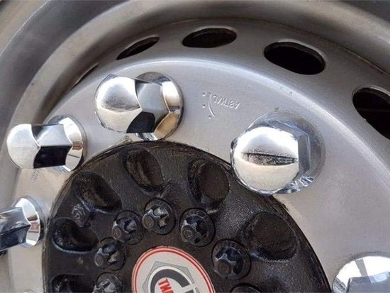 Vrachtwagen Wielmoerdoppen Chroom - 100 Stuks - 50 mm x 33 mm - Kunststof - Wiel Moer Cover Caps - Bescherming Voor Wielmoeren - Wieldoppen - Geschikt Voor Vrachtwagen / Trucks / Aanhanger / Bus / Trailer - Voertuig accessoires