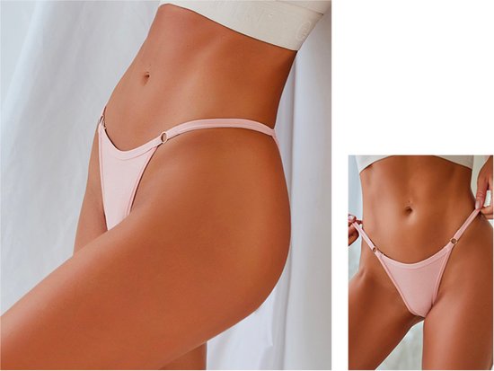 3 Pack - Effen Dames Slip - Zwart, Roze en Wit - Dunne Tailleband - Onderbroek 95% Katoen - Dames Lingerie / String / Ondergoed Set - Maat M