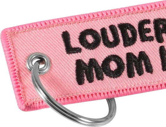 Auto Sleutelhanger - Louder Than Your Mum Last Night - universeel/alle automerken - Keychain - Grappige Sleutel Hanger Cadeau - Auto Accessoires