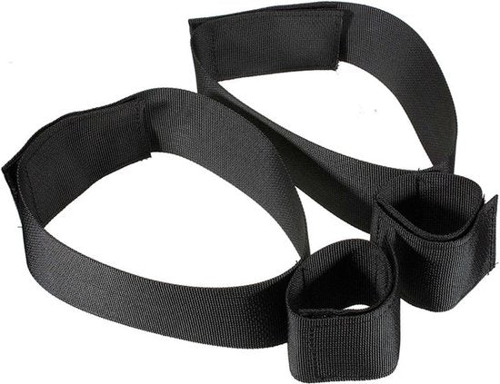 BDSM Bondage Been- en Handboeien - Zwart Harnas - Sexy Lingerie - Stevige Sex Toy - Handboeien - Verstelbaar - Dames / Heren Lingerie - One Size