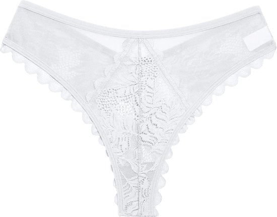 3 Pack - Sexy Brazilian Dames String - Kant - Groen, Nude en Zwart - Dames Lingerie / Ondergoed Set - Maat S