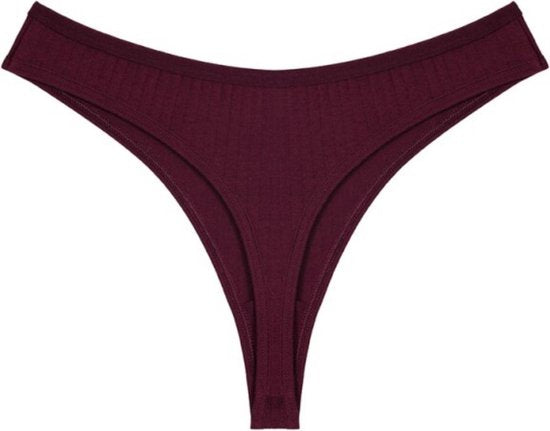 Comfortabele Dames String - Rood - Katoen - Vrouwen Lingerie / Ondergoed  - Maat L