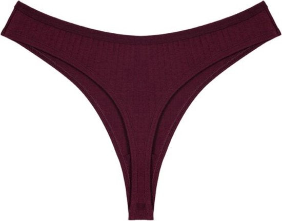 Comfortabele Dames String - Rood - Katoen - Vrouwen Lingerie / Ondergoed - Maat S