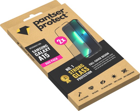 DUO-PACK - 2x Pantser Protect™ Glass Screenprotector Geschikt voor Samsung Galaxy A15 - Case Friendly - Premium Pantserglas - Glazen Screen Protector