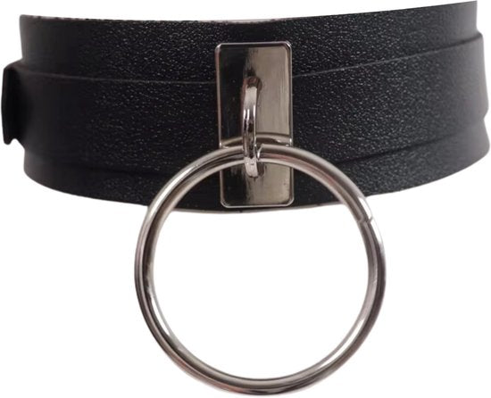 Sexy BDSM Choker Hals –  Bondage Harnas - Kunstleer met Ring – One Size – Mannen en Vrouwen - Erotiek & Bondage - Tuigje - BDSM Sex Toys