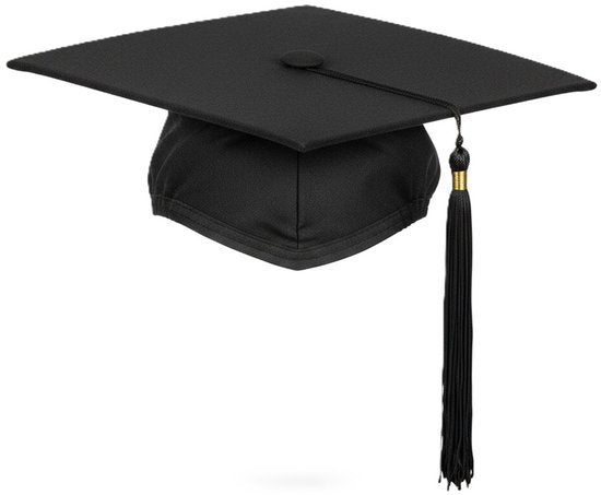 [EOL] 2x stuks afstudeer hoeden/mutsen geslaagd zwart voor volwassenen - Examen diploma uitreiking feestartikelen