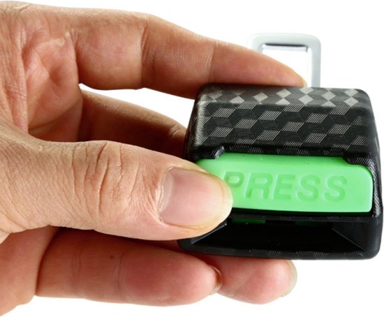 Gordel Alarm Stopper met Kliksysteem - Groen Carbon Look - Gordel Verlenger - Veilige Gordel Piep Stopper - Waarschuwing Stopper - Gordel Clip - Autogordel Piep - Auto Accessoires