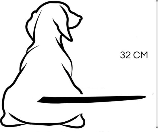 Autosticker - Hond met Staart Ruitenwisser - Grappige Auto Sticker Zwart - Hoogwaardig Vinyl - Autostickers Wrap Folie - Geschikt voor Alle Automerken / Universeel