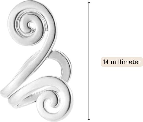 Fake Oorpiercing Zilverkleurig - Nep Piercing Tragus - Klem Oorbellen Oorpiercing - Nep Helix - Zilver - Metaal