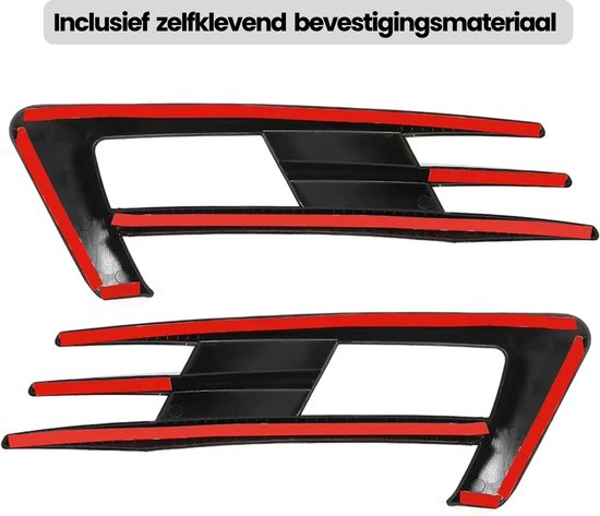 Voorbumper Trim Spoiler Set - Gloss Zwart - Sportieve Look - Geschikt Voor Volkswagen Golf 7 / Golf GTI / Golf R / Golf 7.5 / Golf R Lijn / Touran / - Mistlamp Spoiler - Voorbumper Accessoire