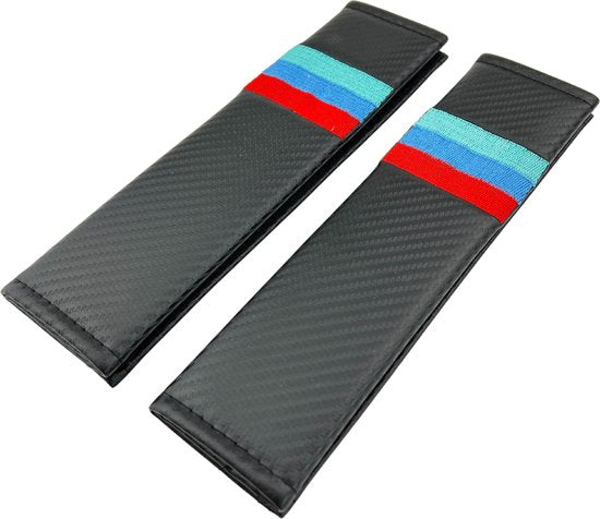 Carbon Gordel Covers  - Set van 2 Gordelhoezen - Auto Kleuren - universeel/alle automerken - Zachte Gordel Hoes Beschermer - Ook voor Kinderen – Auto Gordelcovers - Auto Accessoires