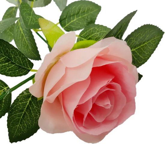 Luxe Bloemenslinger Roos - Realistische Roze Rozen - Grote Stijlvolle Bloemenstreng - Voor Interieur, Fietsmand of Stuur - 200 CM Bloemen Roze - Plastic Kunstbloemen Fiets Slinger Tak