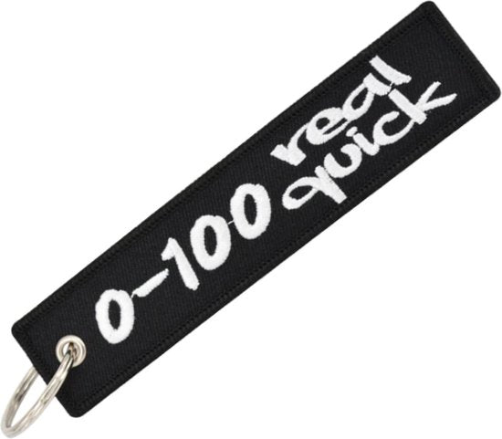 Auto Sleutelhanger - 0-100 Real Quick - universeel/alle automerken - Keychain - Grappige Sleutel Hanger Cadeau - Auto Accessoires