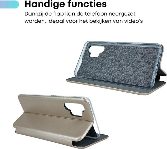 [EOL] Wallet Hoesje Goud - Geschikt voor Samsung Galaxy A13 / A04s - Portemonnee Book Case - Boekje met Kaarthouder / Pasjeshouder en Magneetsluiting - Booklet Beschermhoes