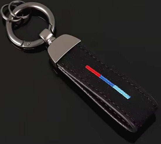 Alcantara Auto Sleutelhanger - Universeel - Zwarte Suede Strap - Hanger in Antraciet - Keychain Sleutel Hanger Cadeau - Auto Accessoires