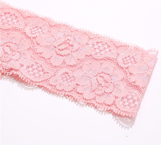 3 Pack - Dunne String van Kant - Doorzichtig - Wit, Zwart en Lichtroze - Sexy, Licht en Comfortabel - Dames Lingerie / Ondergoed Set - Maat M