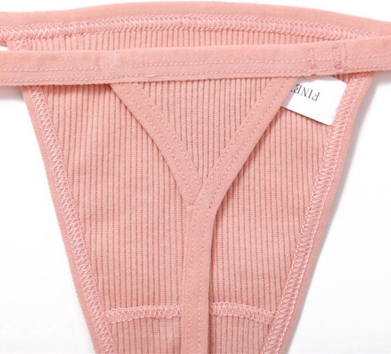Luxe Dames String - 3 Pack Nude, Zwart & Wit - Dames Lingerie / Ondergoed Set - Maat M
