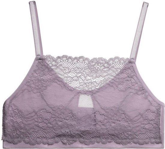 Sexy Bralette Nude - Design met Kant - Dames Beha Topje - Croptop BH - Elegante Bralette Zonder Beugel - Maat M