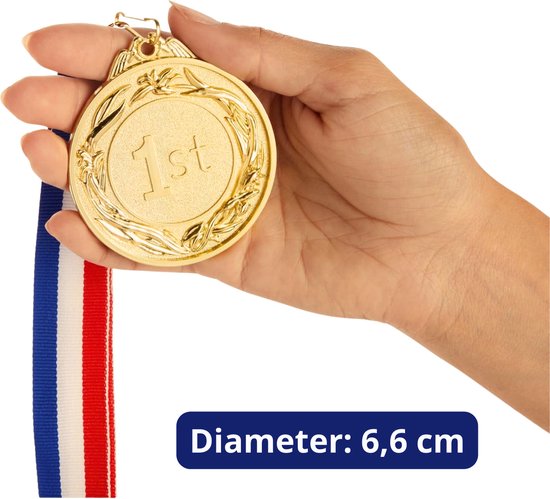[LDV] Premium Medaille Metaal - Eerste Plaats - Goudkleurig - Voor Beloning van Winnaars - Kampioen - 1 stuk