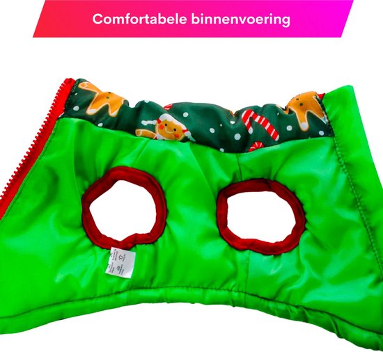 Kerst Bodywarmer Hond & Kat - Maat S - Winter - Honden Kerstpakje Rood Sneeuwvlokken - Kerstpak voor Honden en Katten - Honden Verkleed Kostuums - Kerstkostuum - Hondenkleding