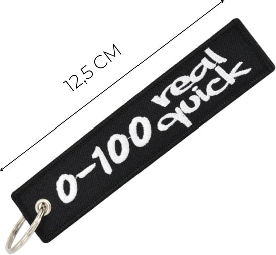 Auto Sleutelhanger - 0-100 Real Quick - universeel/alle automerken - Keychain - Grappige Sleutel Hanger Cadeau - Auto Accessoires