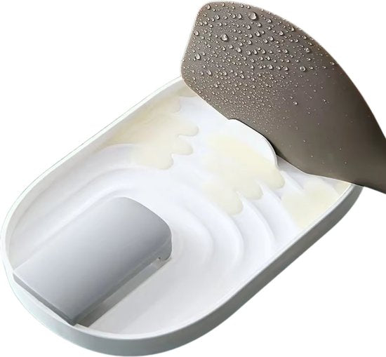 Lepelhouder - Pannendekselhouder - Spatelhouder - Keukengereihouder - Keuken opslagrek - Keukenaccesoires - Organizer - Silicone - Makkelijk Te Reinigen - Hygienisch - Wit