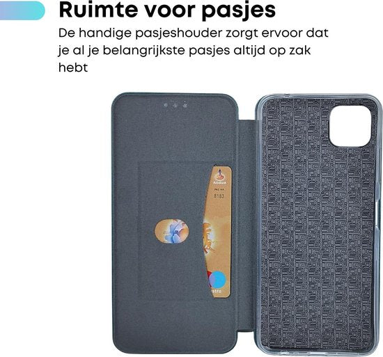 Wallet Hoesje Groen - Geschikt voor Samsung Galaxy A22 5G - Portemonnee Book Case - Boekje met Kaarthouder / Pasjeshouder en Magneetsluiting - Booklet Beschermhoes