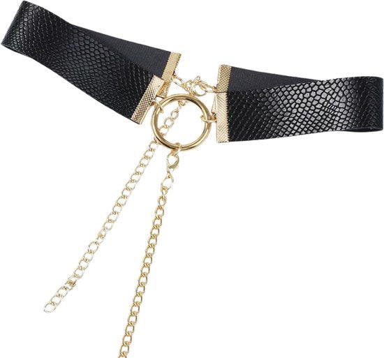 Sexy Tepel Covers voor Vrouwen - Hartvormige Nipple Covers met Choker en Ketting - Verleidelijke Tepelstickers - Tepelplakkers - Zwart - One Size