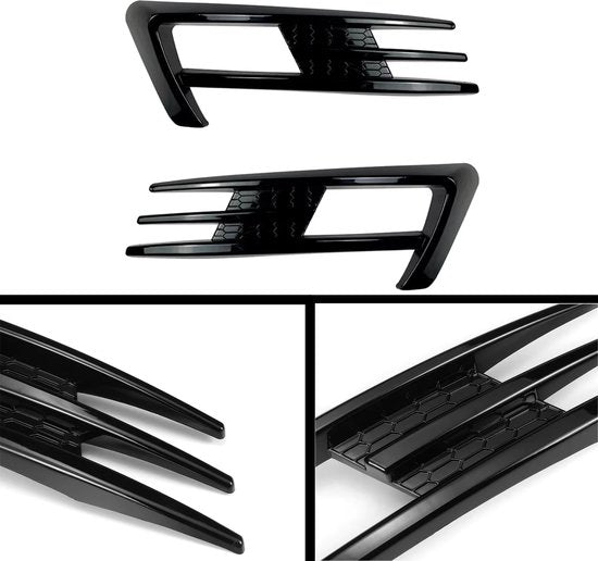 Voorbumper Trim Spoiler Set - Gloss Zwart - Sportieve Look - Geschikt Voor Volkswagen Golf 7 / Golf GTI / Golf R / Golf 7.5 / Golf R Lijn / Touran / - Mistlamp Spoiler - Voorbumper Accessoire