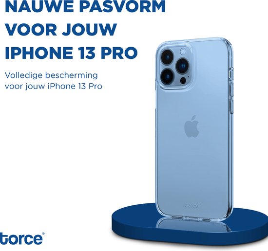 TORCE® iPhone 13 Pro Hoesje - Case Transparant + Gratis Glass Screenprotector