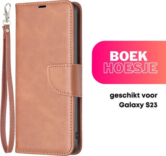 [EOL] Hoesje Bruin - Geschikt voor Samsung Galaxy S23 - Portemonnee Book Case - Boekje Met Kaarthouder / Pasjeshouder en Magneetsluiting - Booklet - Wallet Beschermhoes - Telefoonhoesje