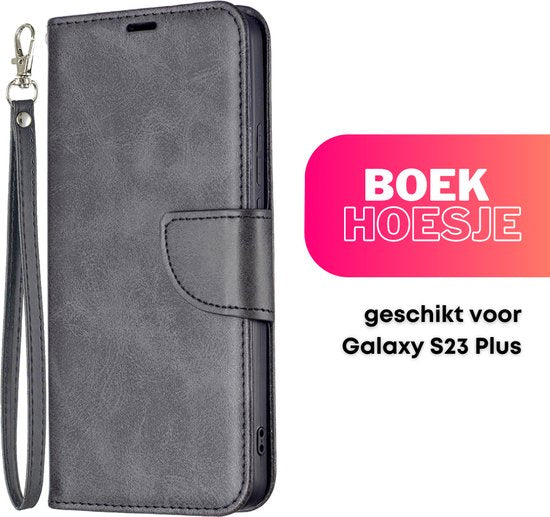 Hoesje Zwart - Geschikt voor Samsung Galaxy S23 S23+ / S23 Plus - Portemonnee Book Case - Boekje Met Kaarthouder / Pasjeshouder en Magneetsluiting - Booklet - Wallet Beschermhoes - Telefoonhoesje