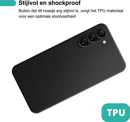 Hoesje Geschikt voor Samsung Galaxy S23+ / S23 Plus Hoesje - Zwart - Stevige Shockproof Case - TPU Cover met Siliconen Touch - Backcover Telefoonhoesje