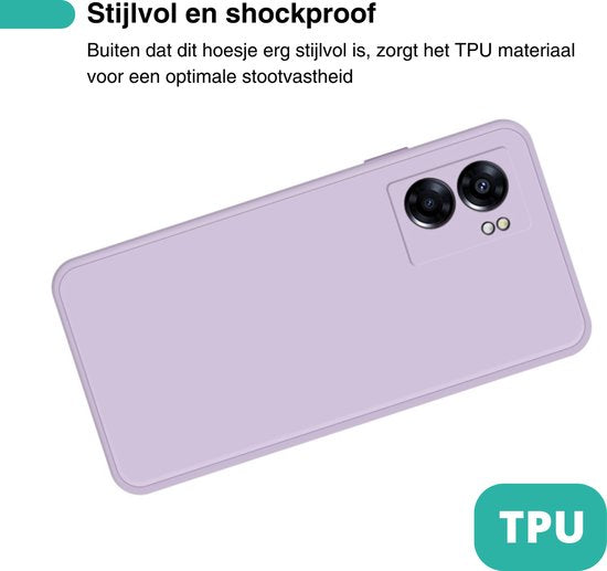 Hoesje Geschikt voor OPPO A57 / A57s - Paars - Stevige Shockproof Case - TPU Cover met Siliconen Touch - Backcover Telefoonhoesje
