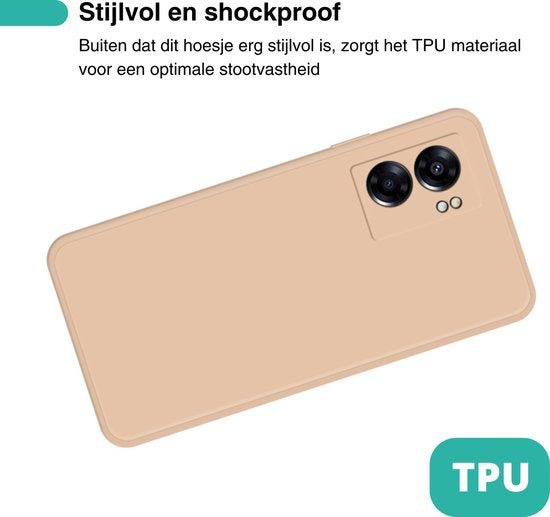 Hoesje Geschikt voor OPPO A57 / A57s - Roze - Stevige Shockproof Case - TPU Cover met Siliconen Touch - Backcover Telefoonhoesje