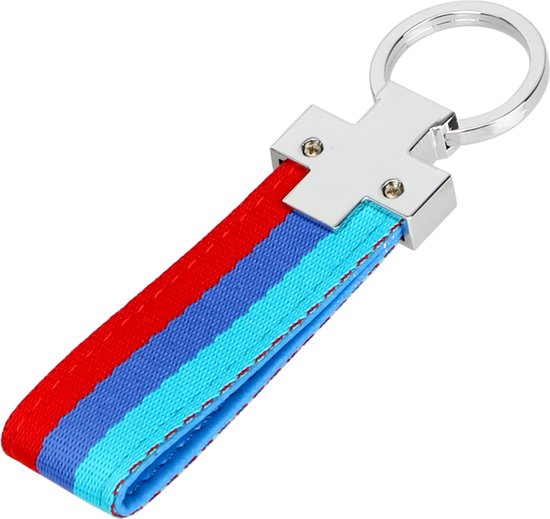 Auto Sleutelhanger - rood/blauw - Geschikt voor alle automerken/universeel - Keychain Sleutel Hanger Cadeau - Auto Accessoires