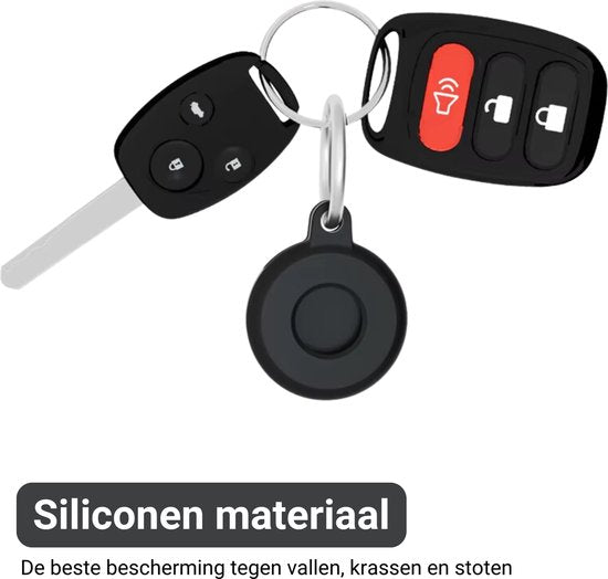 Sleutelhanger Geschikt voor Apple Airtag - 3 Pack - Tassenhanger / Kofferhanger - Zwart, Oranje en Blauw - Airtag Houder - Airtag Hanger - Case - Airtag Hoesje - Siliconen Houder